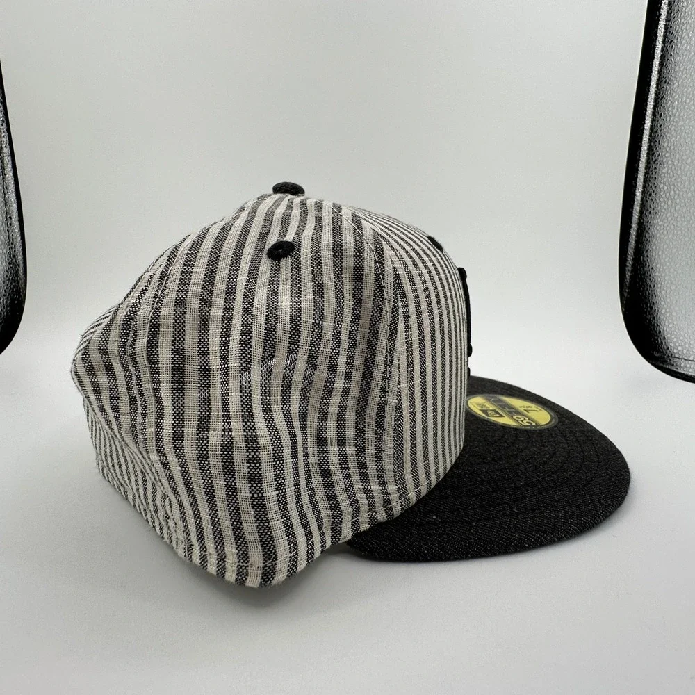 Los Angeles Dodgers Hat New Era 59FIFTY Striped Seersucker Fitted Size 7 3/8 NEW
